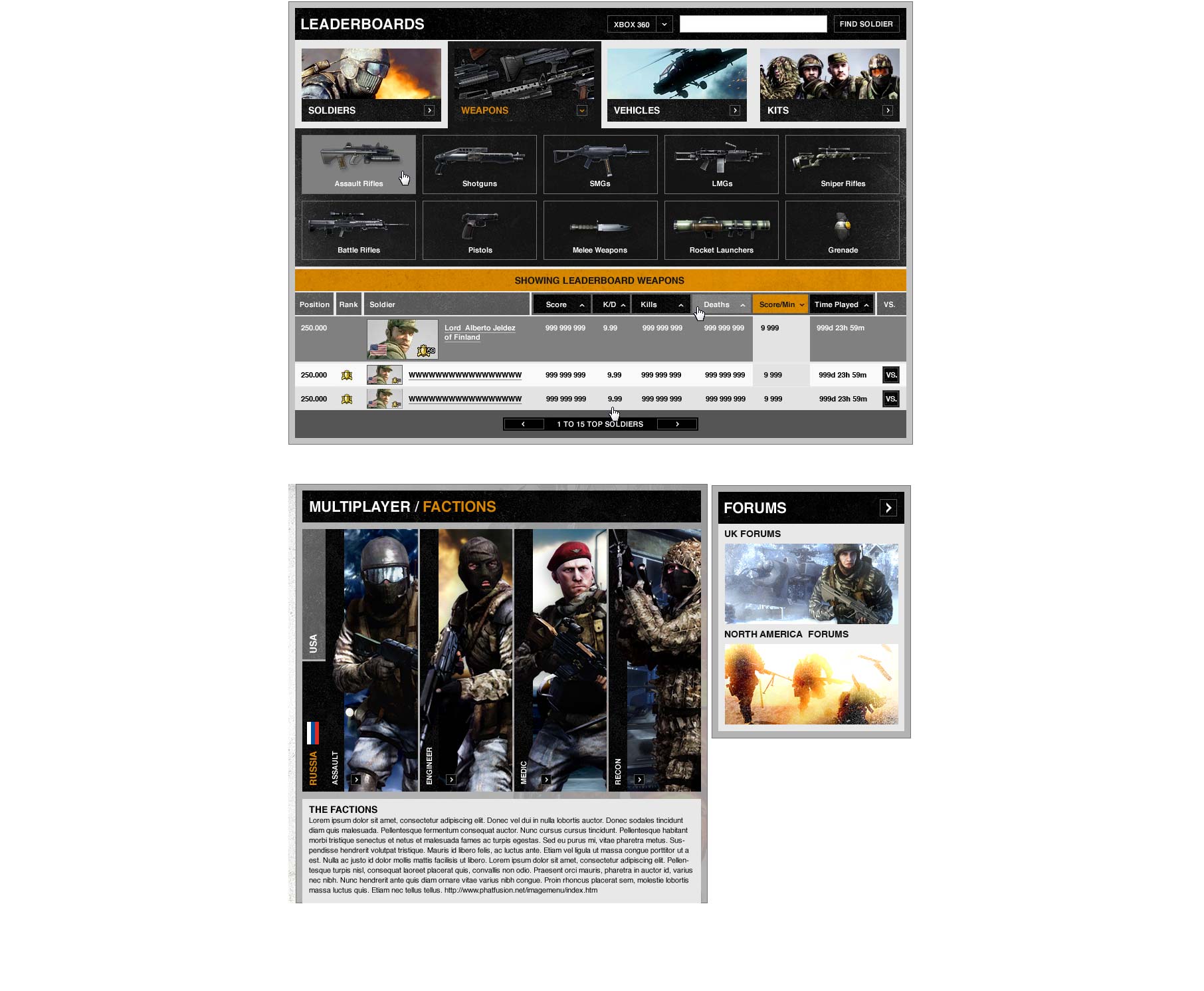 Battlefield Bad Company 2 interface misc.